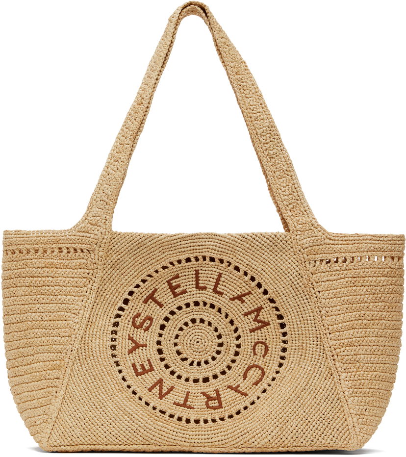 сумка-тоут Stella McCartney Stella McCartney Logo Raffia Medium Tote бежевий | 7B0107WP0375