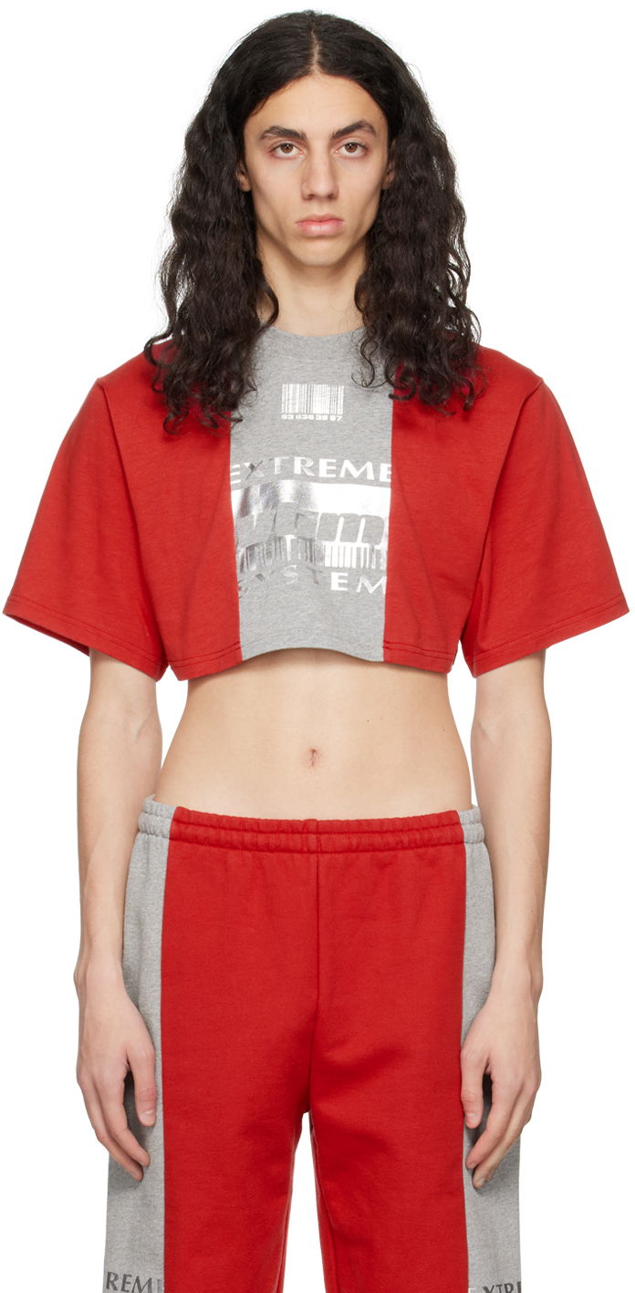 Кроп-топи VETEMENTS 'Extreme System' Crop T-Shirt Червоний | VL16TR600R