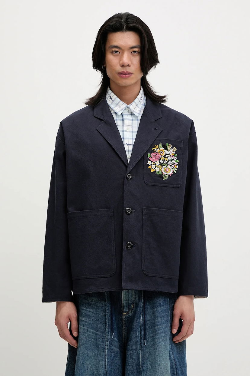 Куртка KENZO Kenzo Embroidered Flower Chore Jacket темно-синій | FF55VE2319GV.79