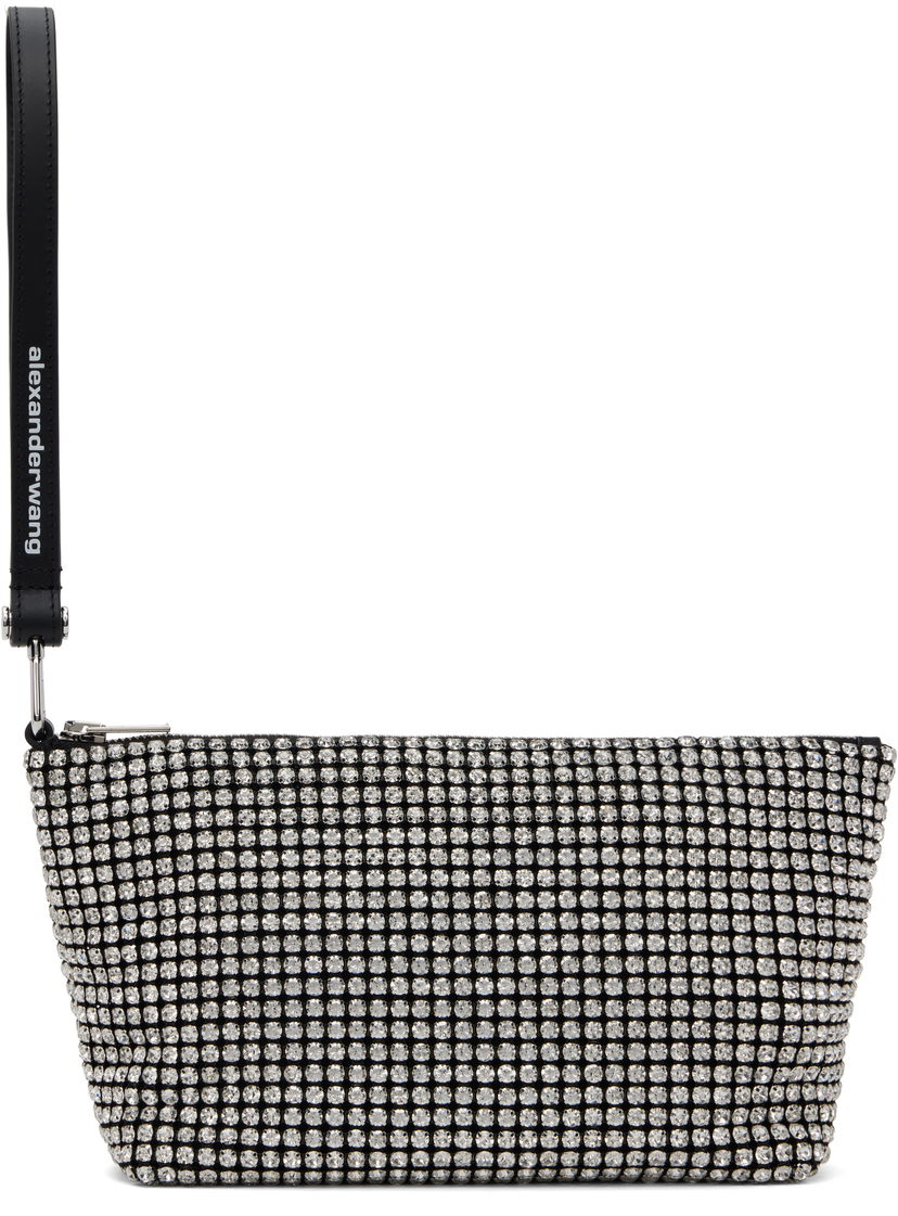 Сумочка Alexander Wang Alexander Wang Heiress Crystal-Embellished Wristlet Pouch чорний | 70424N13M