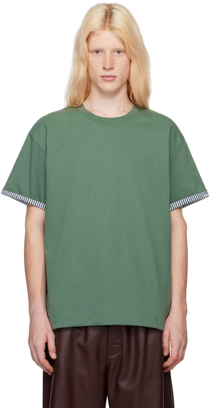 Футболка Bottega Veneta Double-Layer T-Shirt Зелений | 754683V39G0