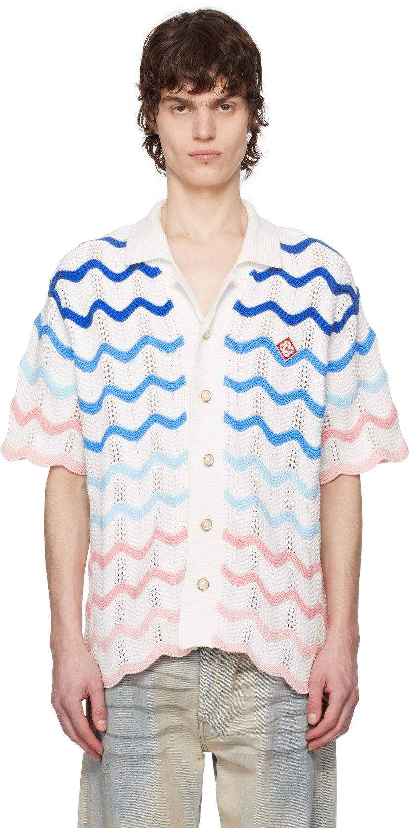 Cветр Casablanca Casablanca Gradient Wave Crochet Shirt Різнокольоровий | MPS25-KW-848-01