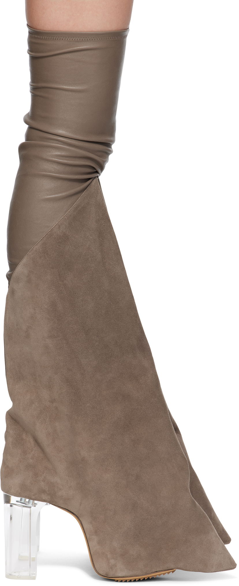 плаття Rick Owens Rick Owens Hollywood Taco Kiss Suede Tall Boots Сірий | RO01E7843 LSLVS0