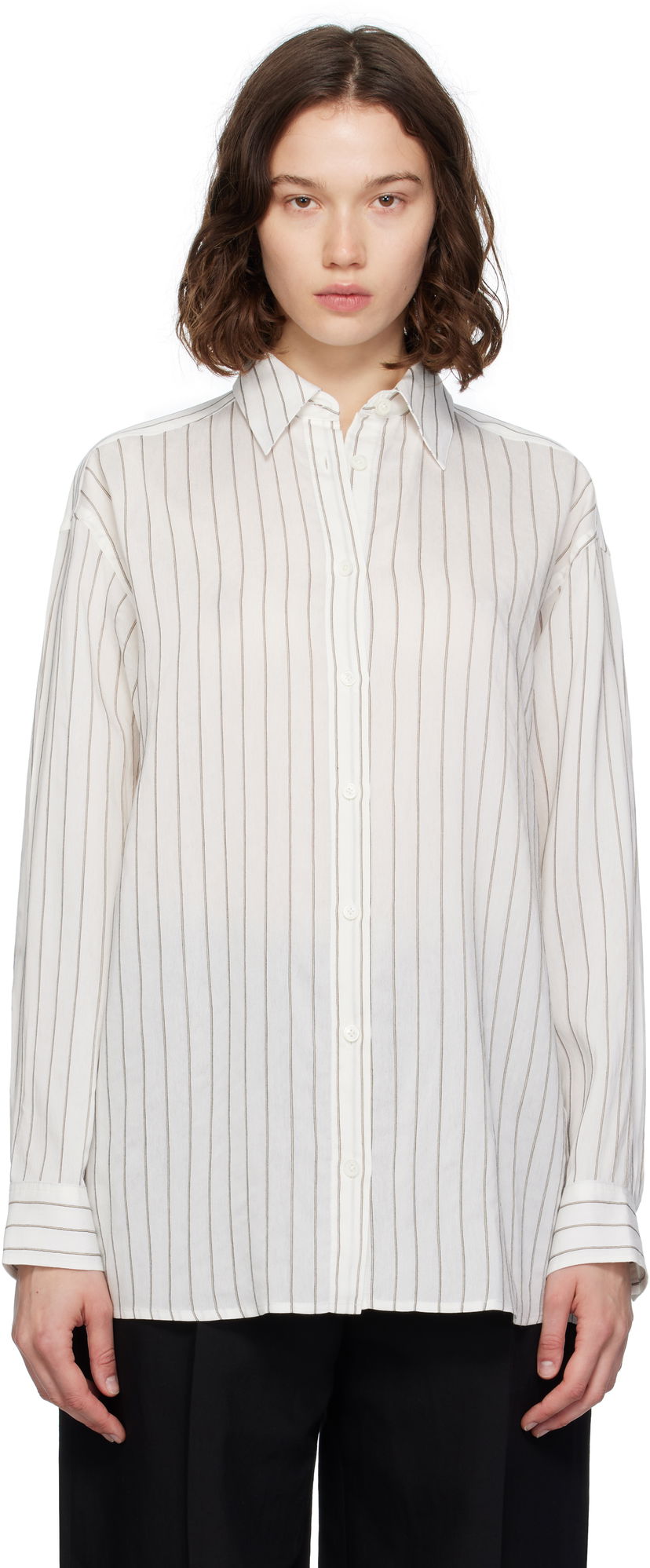 Сорочка TOTEME TOTEME Striped Button-Down Shirt білий | 253-WRT0480-FB0439