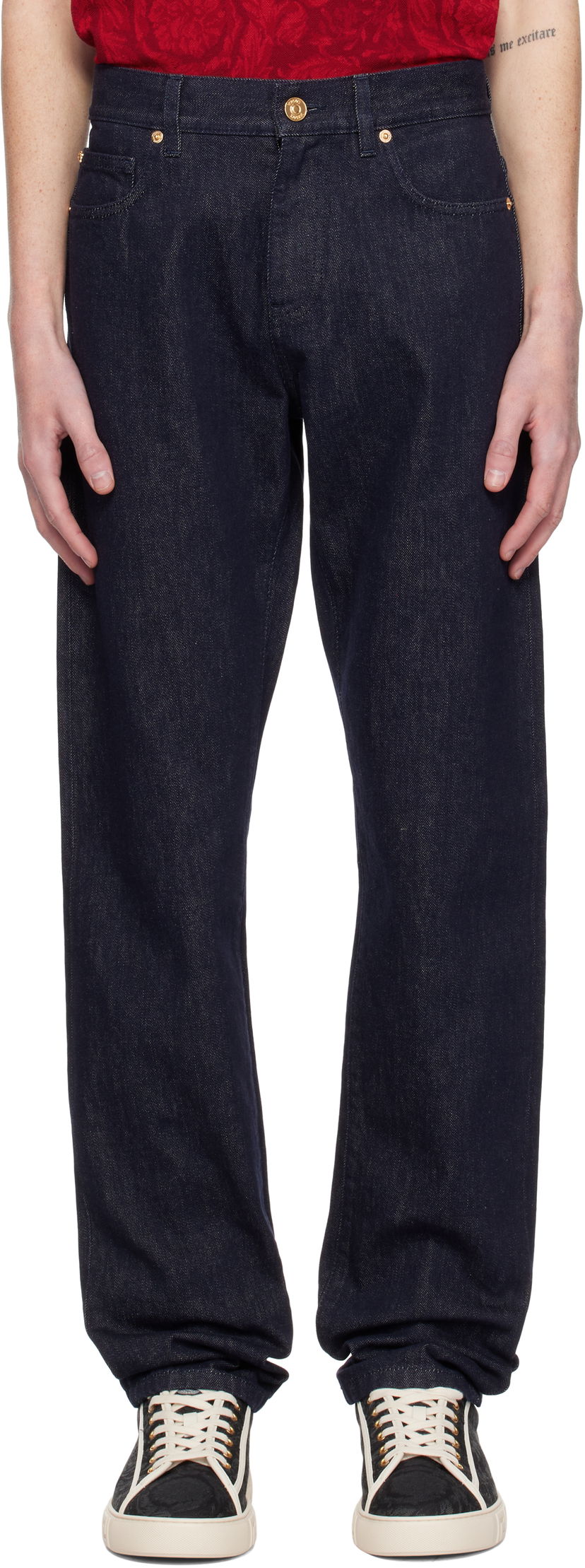 Джинси Versace Relaxed-Fit Jeans темно-синій | 1015844_1A12477