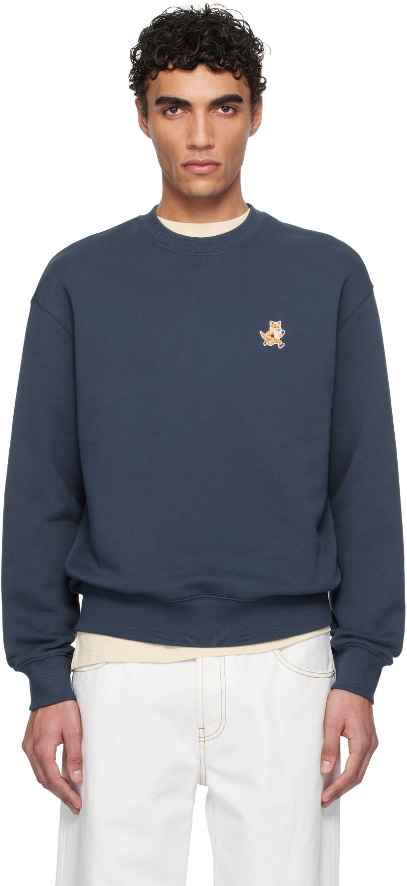 Світшоти MAISON KITSUNÉ Maison Kitsuné Speedy Fox Patch Comfort Sweatshirt темно-синій | MM00313KM0321