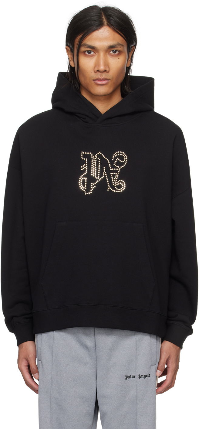 Світшоти Palm Angels Monogram Statement Hoodie чорний | PMBB126R24FLE0081077