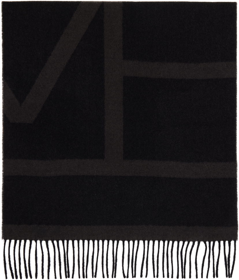 Шарф TOTEME TOTEME Monogram Jacquard Wool Scarf чорний | 234-WSASC239-FB0050