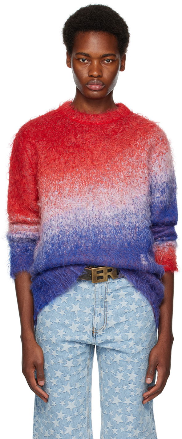 Cветр ERL ERL Gradient Knit Sweater Червоний | ERL06N005