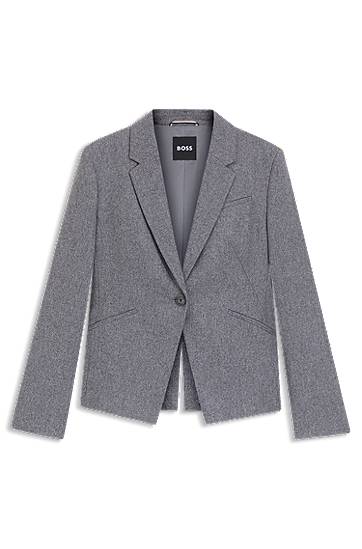 Куртка BOSS Slim-Fit Flannel Blazer Сірий | 50548754