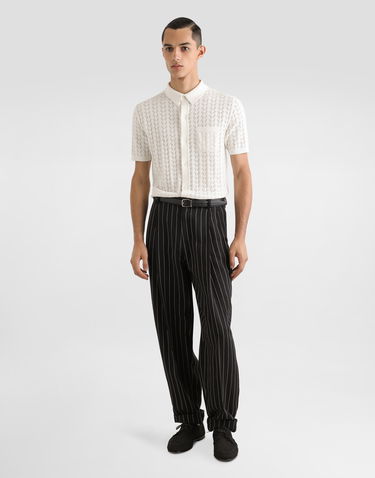Сорочка поло Dolce & Gabbana Dolce & Gabbana Short-Sleeved Openwork Polo Shirt білий | GXVA9TJBCFJW0001, 1