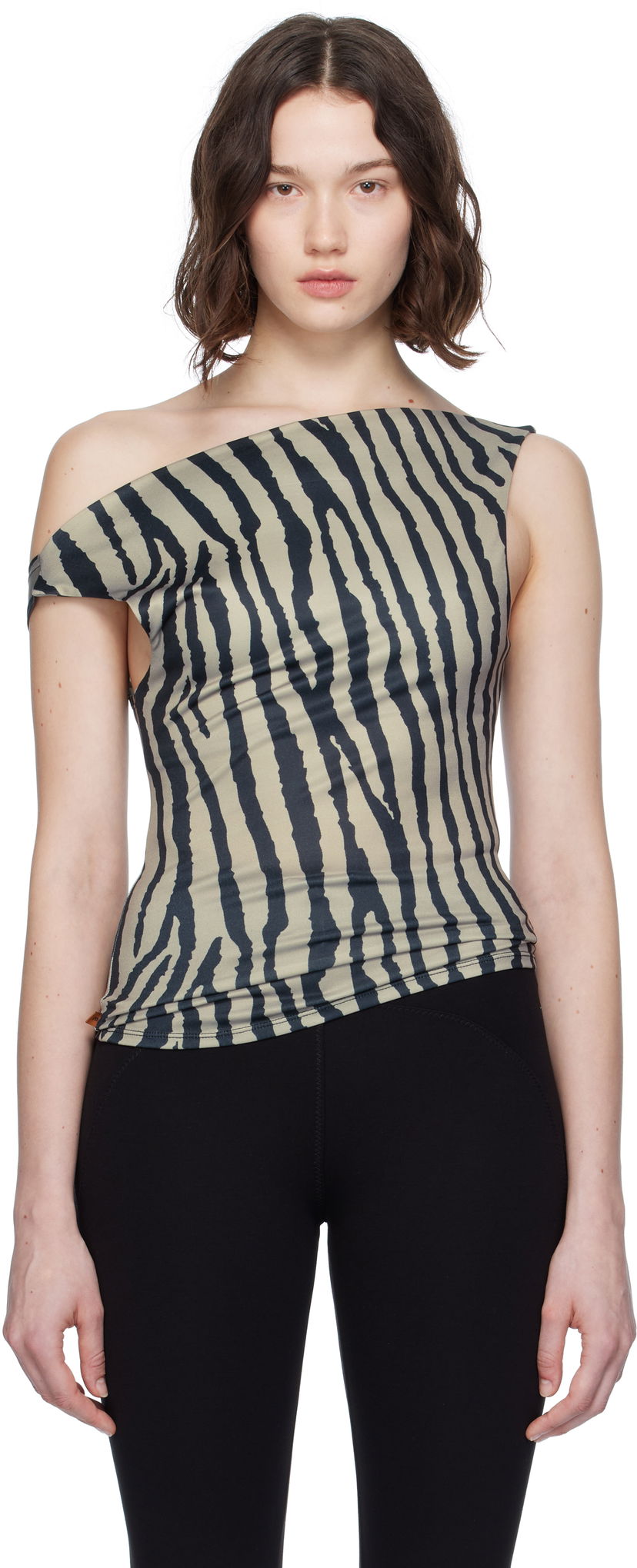 Безрукавка Miaou Miaou Lani Asymmetrical Zebra Print Top бежевий | 7114VISZEB