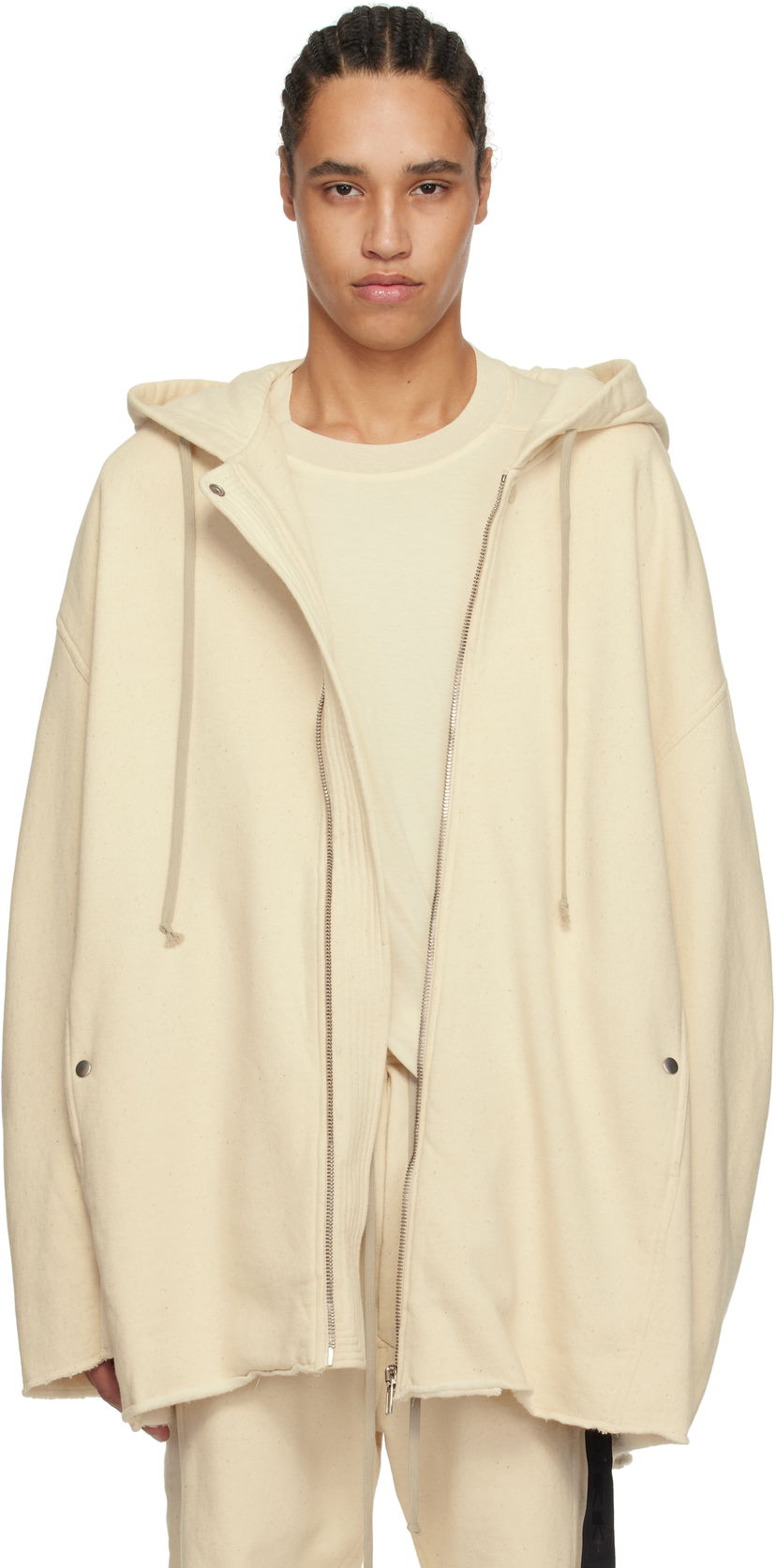 Світшоти Rick Owens Rick Owens DRKSHDW Peter Zipped Hoodie бежевий | DU01E3289 FN