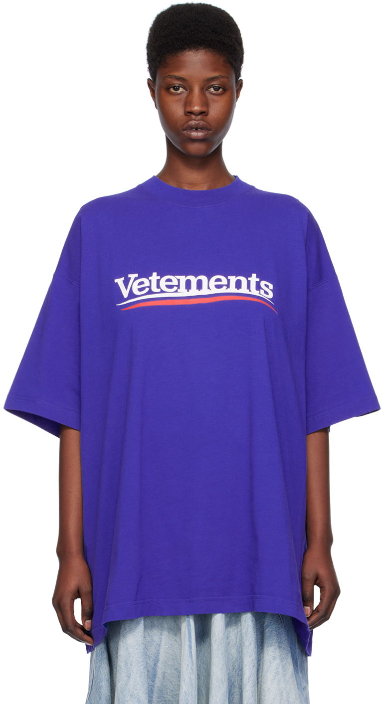 Футболка VETEMENTS Campaign T-Shirt Синій | UE64TR440N