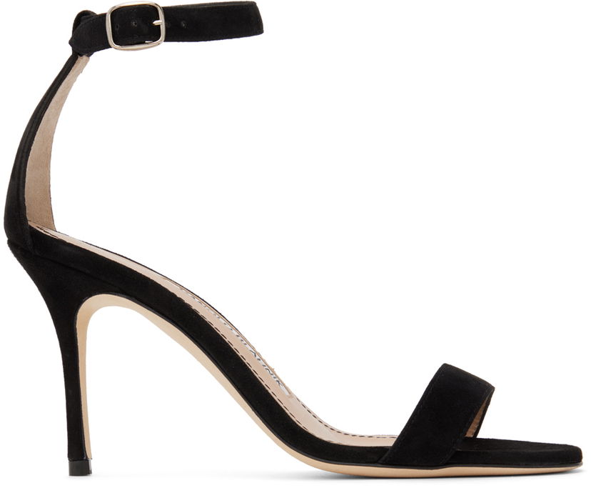 Одяг Manolo Blahnik Manolo Blahnik Chaos Suede Heeled Sandals чорний | 9XX-0740