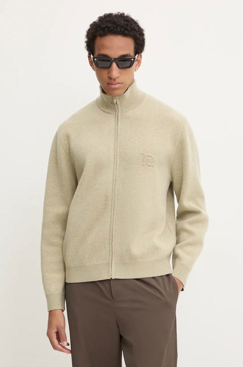 Cветр Nanushka Zip-Up Wool Sweater бежевий | NM24PFSW00472