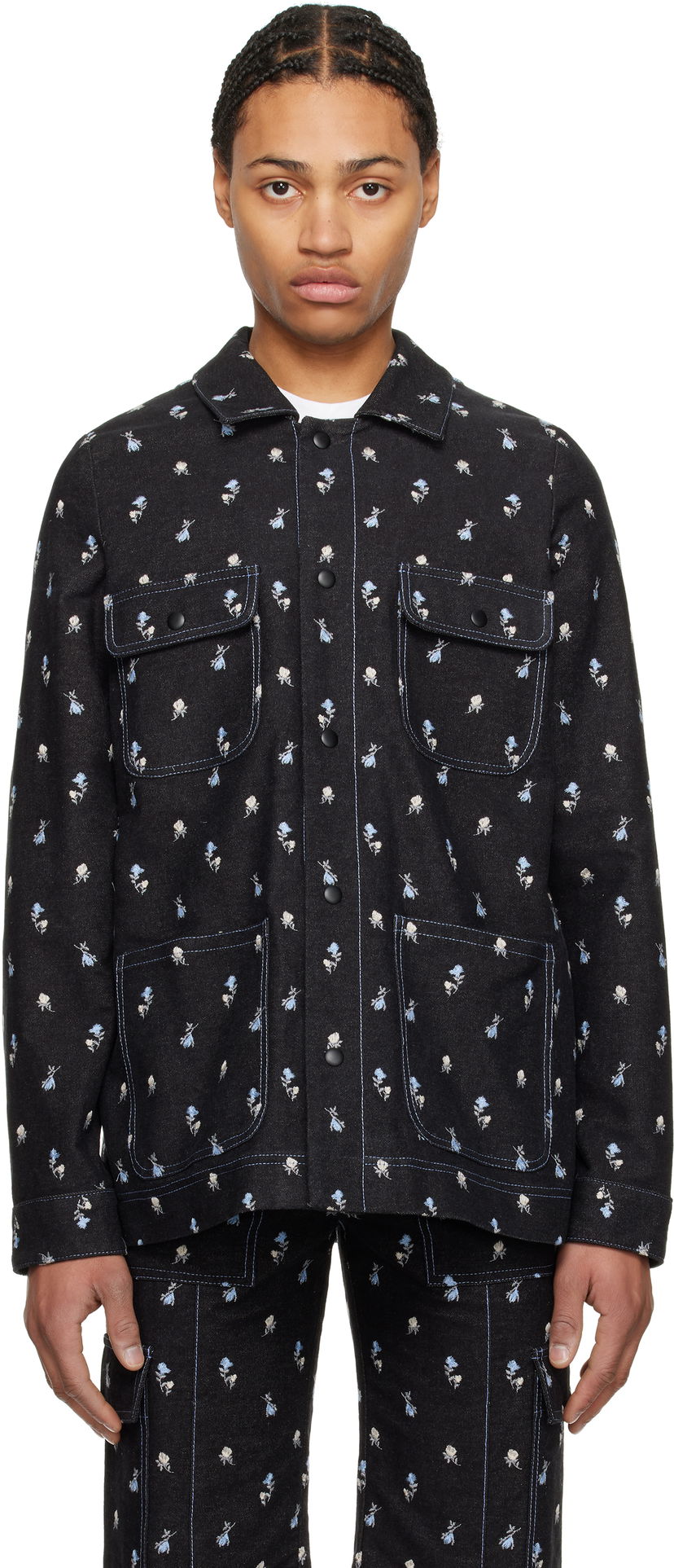 Сорочка Anna Sui Anna Sui Embroidered Roses Barn Jacket чорний | M1025K33
