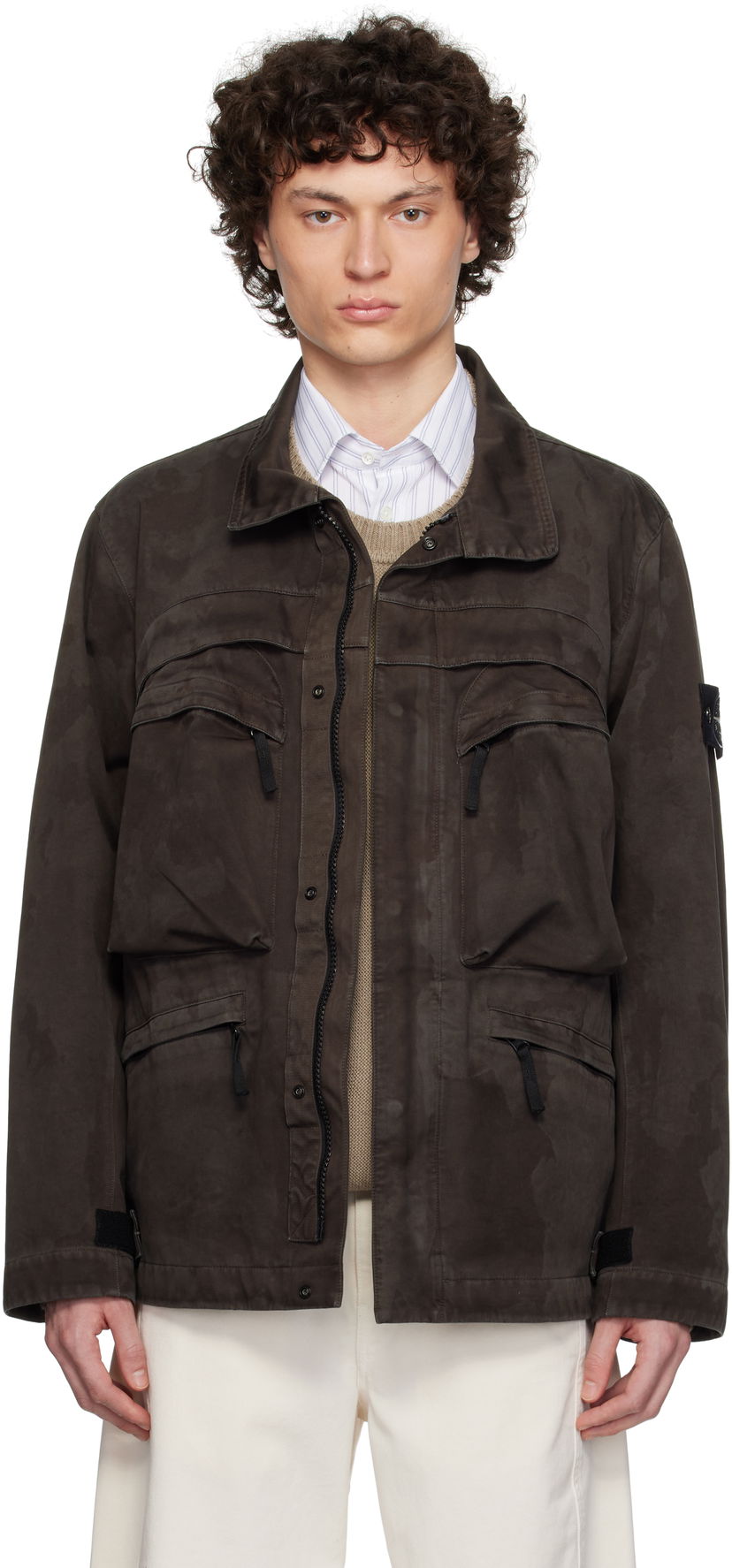 Парка Stone Island Stone Island Laser Camo 3L Raso Gommato Jacket Коричневий | K1S15 4100022 S0078