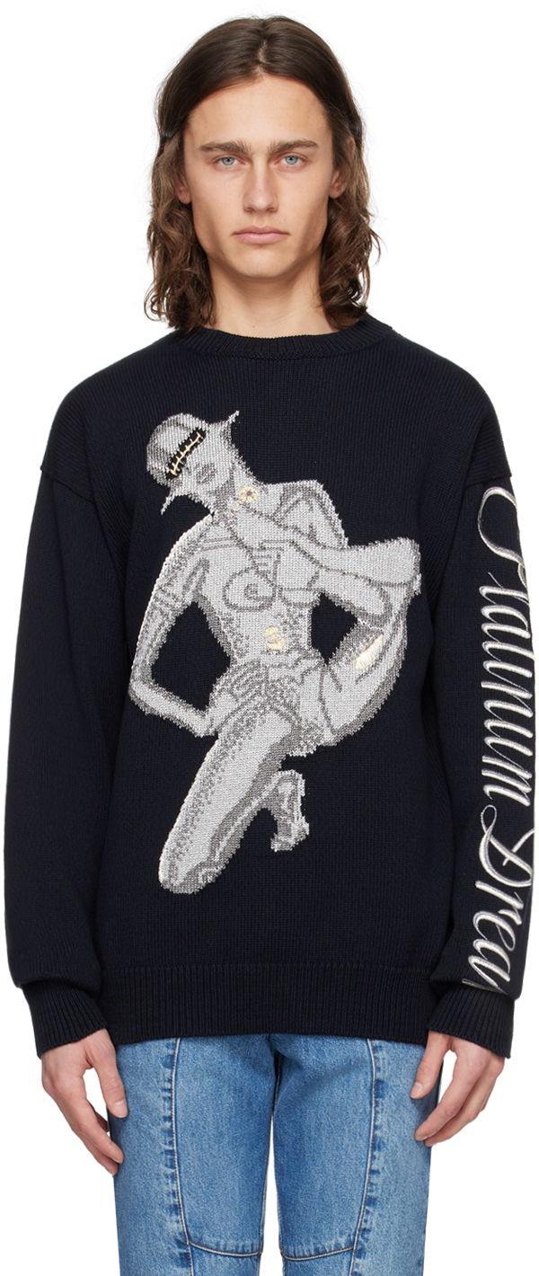 Cветр Stella McCartney Stella McCartney Embroidered Figure Sweater темно-синій | 6K07453S2477