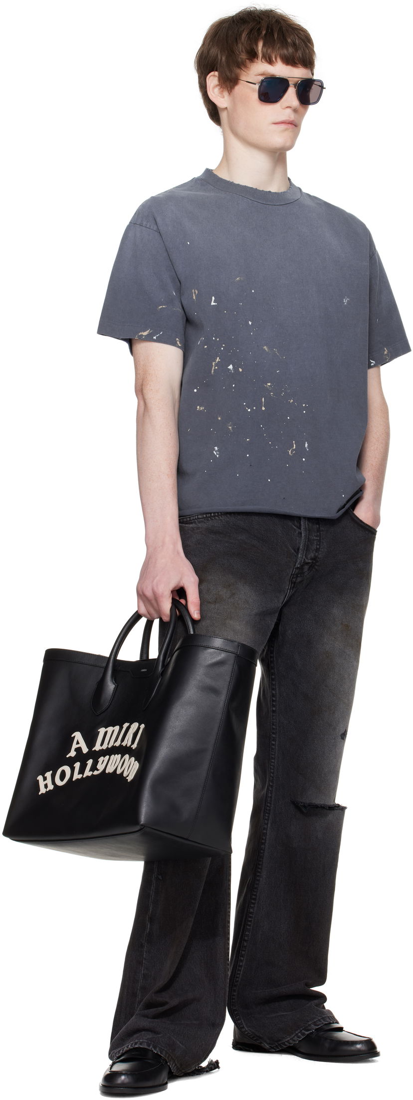 сумка-тоут AMIRI AMIRI Hollywood Leather Tote Bag Сірий | AMBGTO1015