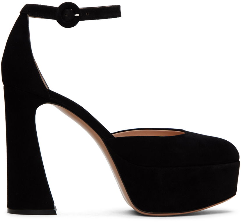 Кросівки та взуття Gianvito Rossi D'Orsay Suede Platform Heels чорний | G40389.70RIC.CAM