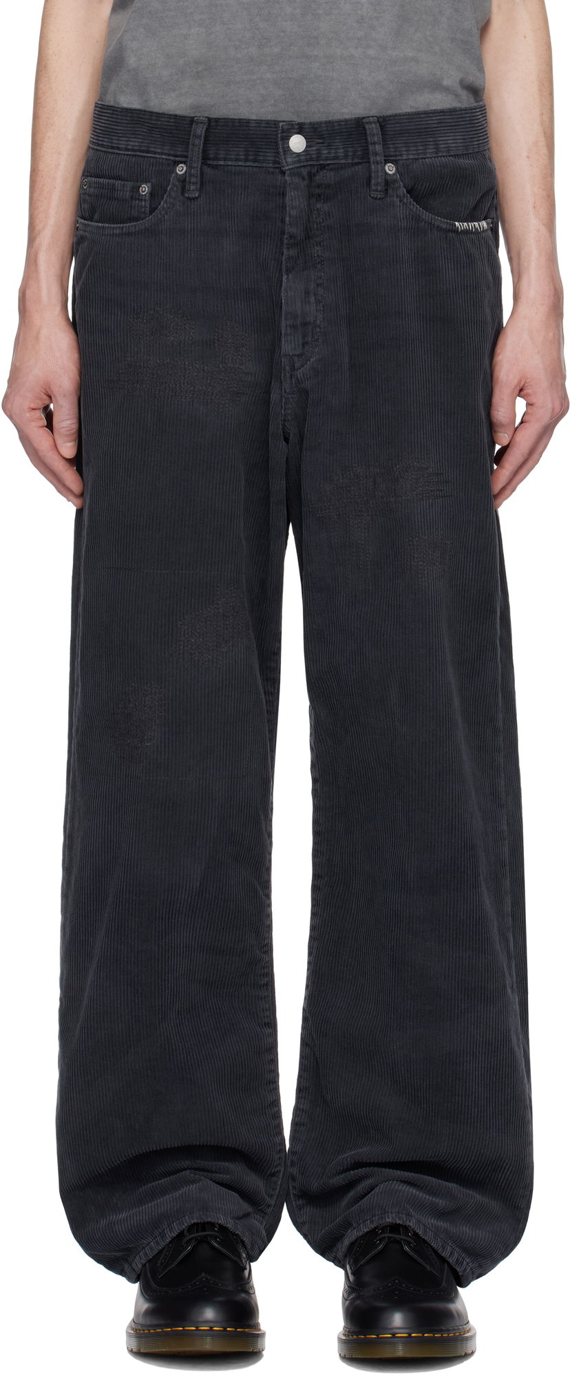 Джинси Neighborhood Savage Corduroy Wide Trousers чорний | 242XBNH-PTM10