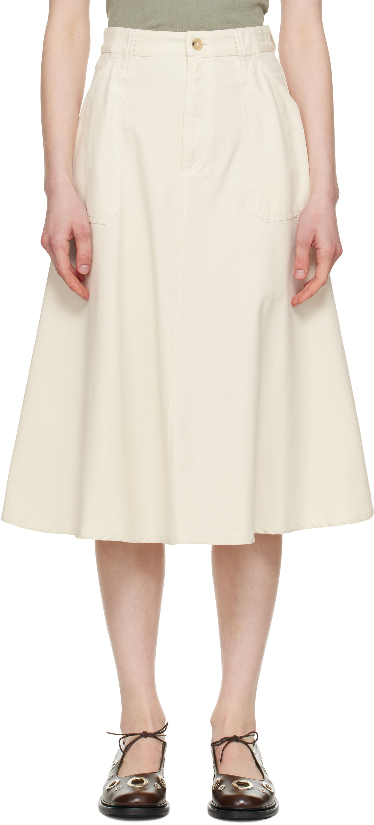 Спідниця A.P.C. A.P.C. Laurie Midi Skirt бежевий | COGBJ-F06410, 0