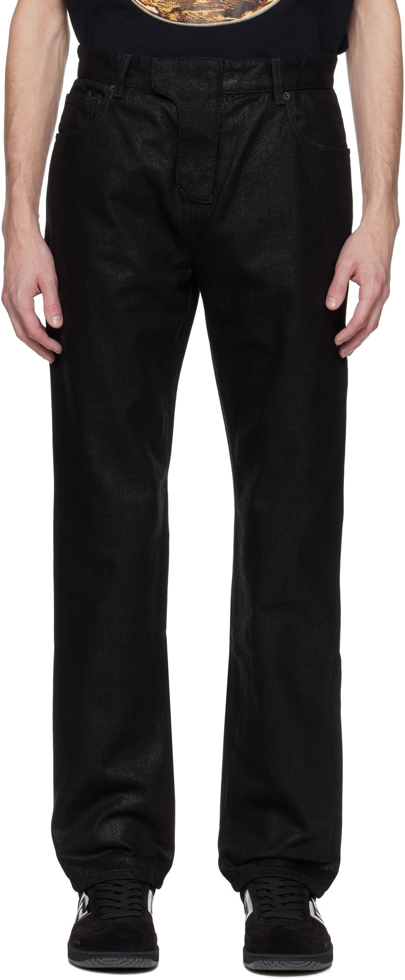 Джинси Balmain Balmain Regular-Fit Coated Jeans чорний | EH0MI083DF72