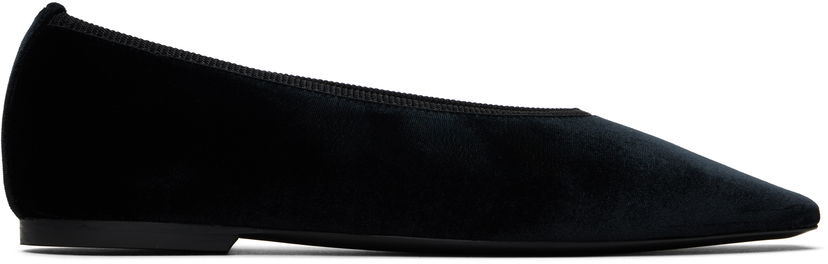 Кросівки та взуття TOTEME TOTEME Minimalist Velvet Ballerina Flats чорний | 251-WAS0218-FB0361