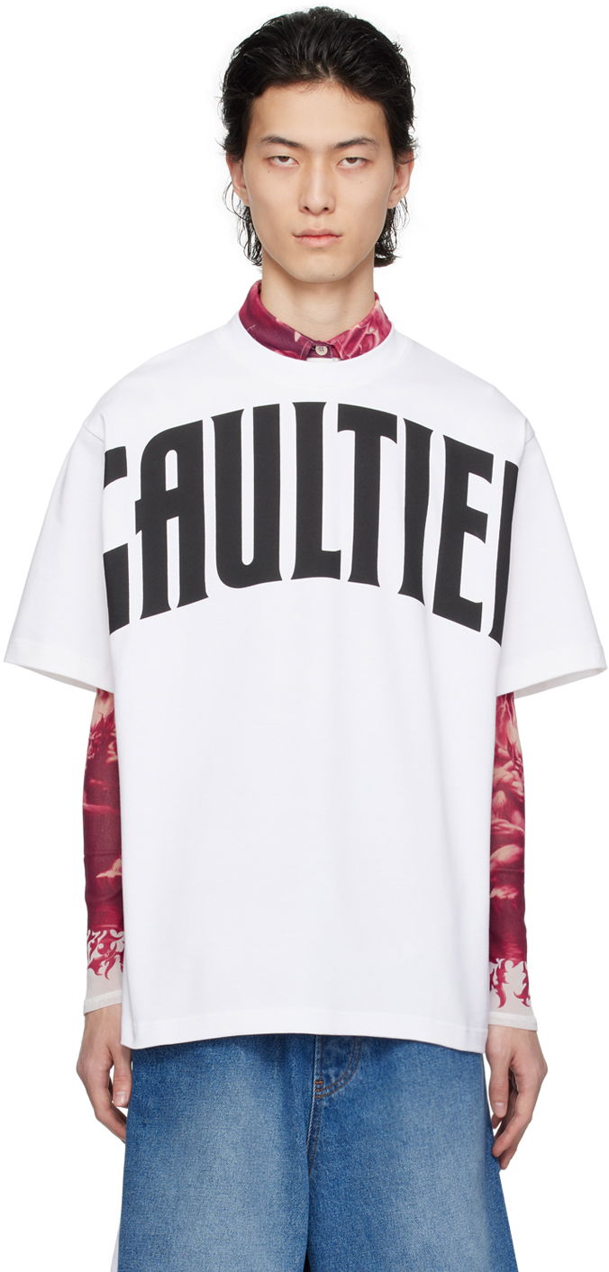 Футболка Jean Paul Gaultier Jean Paul Gaultier 'The Large Gaultier' T-Shirt білий | 24/25-U-TS065I-J055-0100