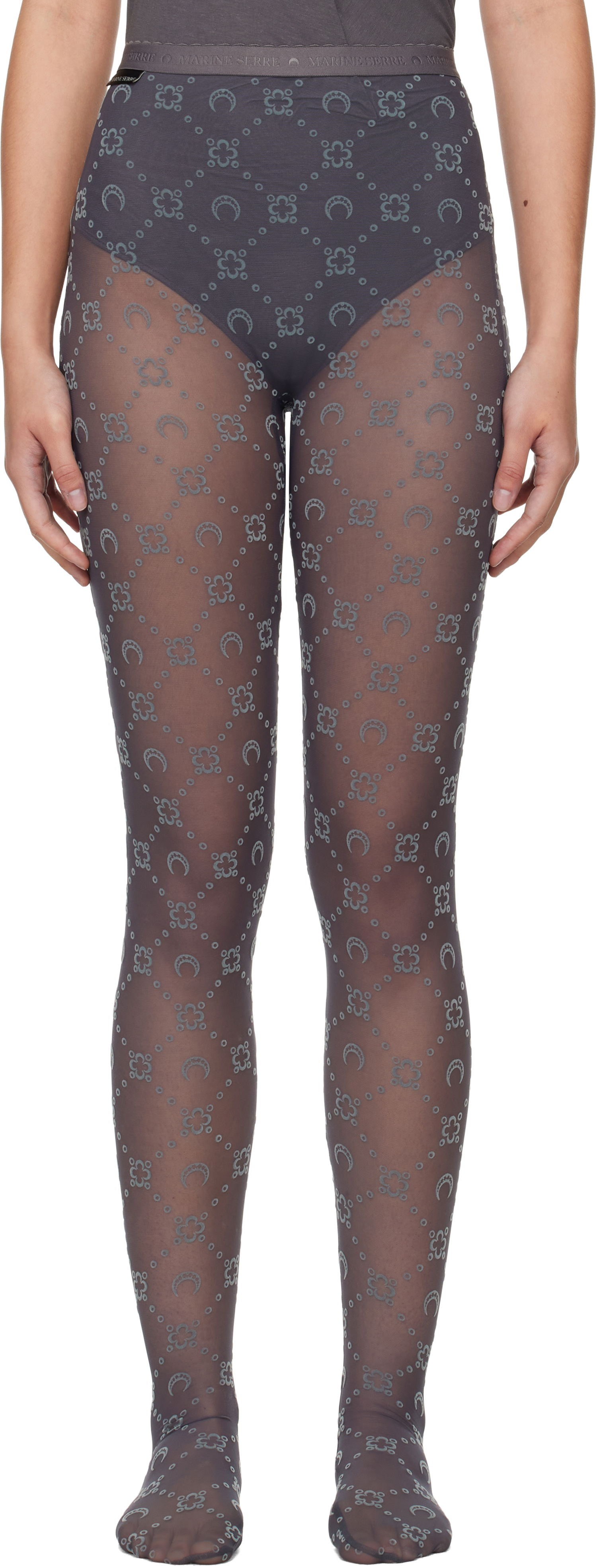 Шкарпетки Marine Serre Recycled Mesh Flock Tights Сірий | WUW034A CJER0005, 0
