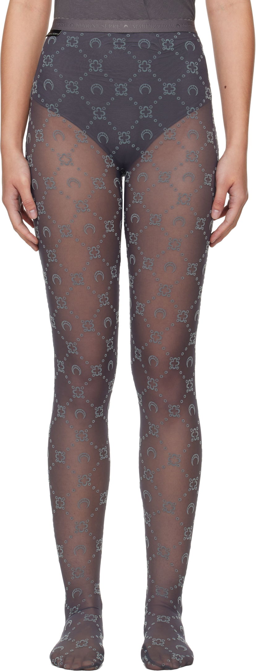 Шкарпетки Marine Serre Recycled Mesh Flock Tights Сірий | WUW034A CJER0005