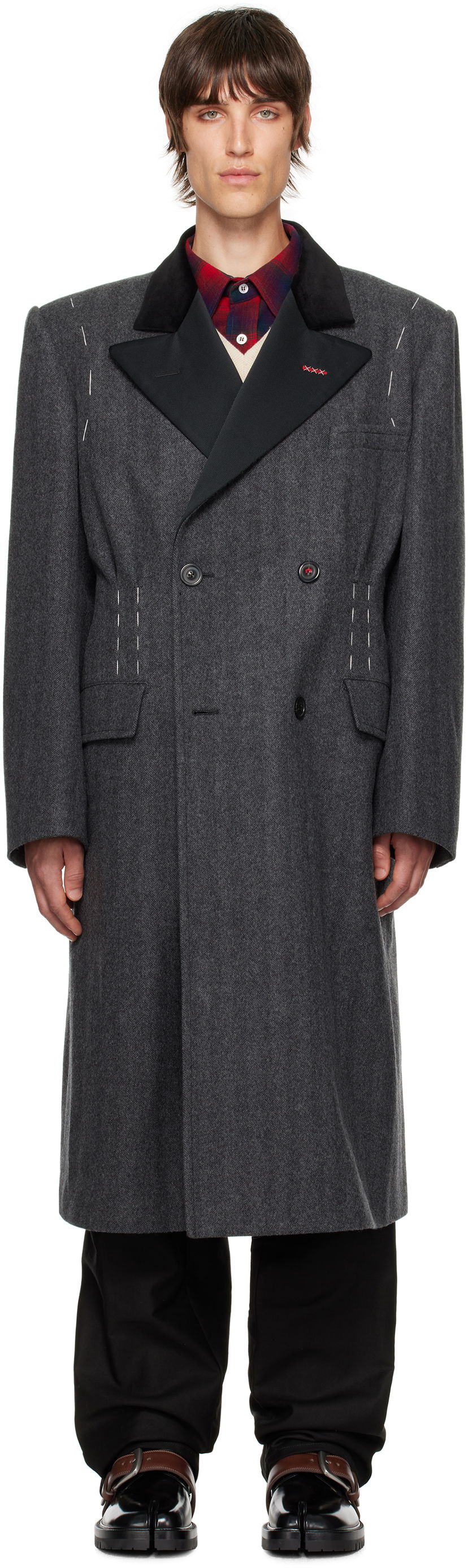 Пальто Maison Margiela Double-Breasted Coat Сірий | SI1AA0002 S53338