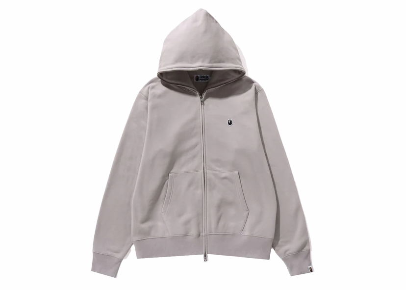 Світшоти BAPE BAPE Ape Head One Point Full Zip Hoodie Gray Сірий | 1J80-115-006