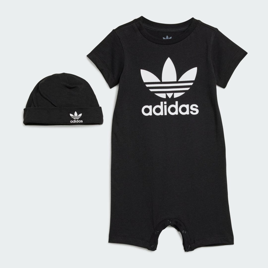 Боді adidas Performance Baby Trefoil Bodysuit and Beanie Set чорний | IS7257, 0