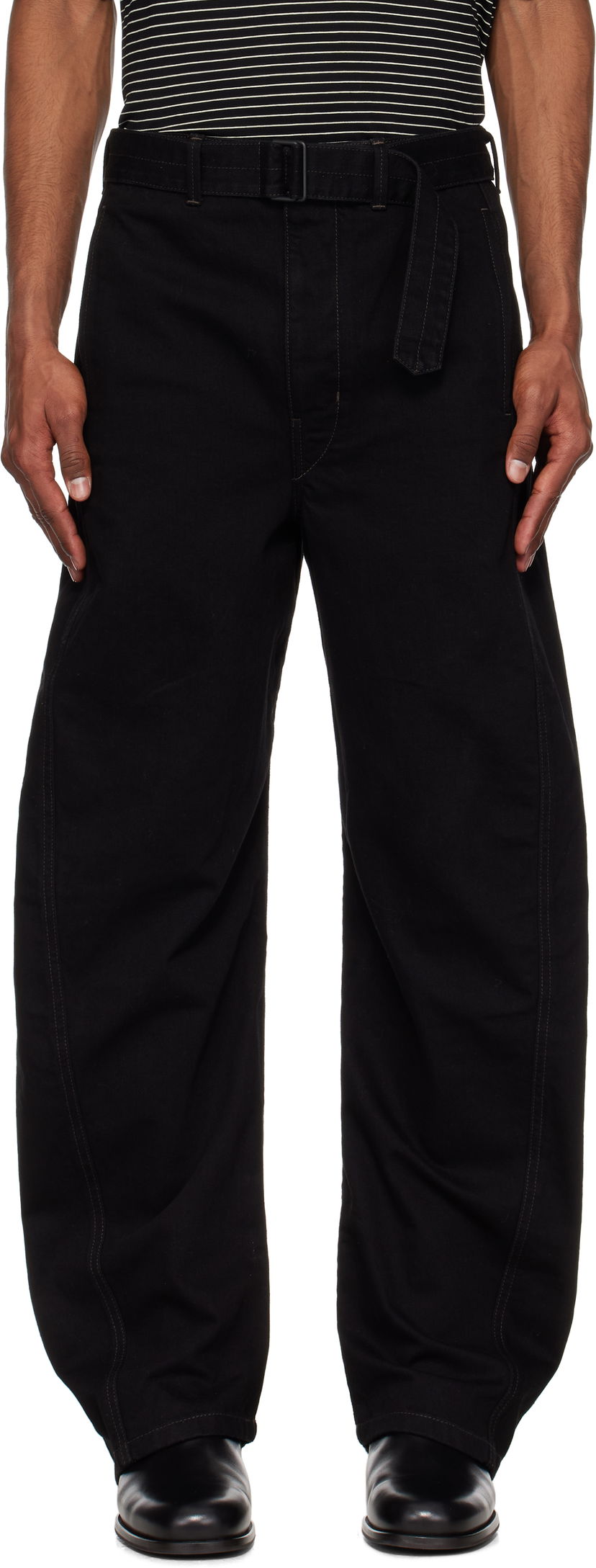 Штани LEMAIRE Lemaire Twisted Belted Jeans чорний | PA326 LD1031