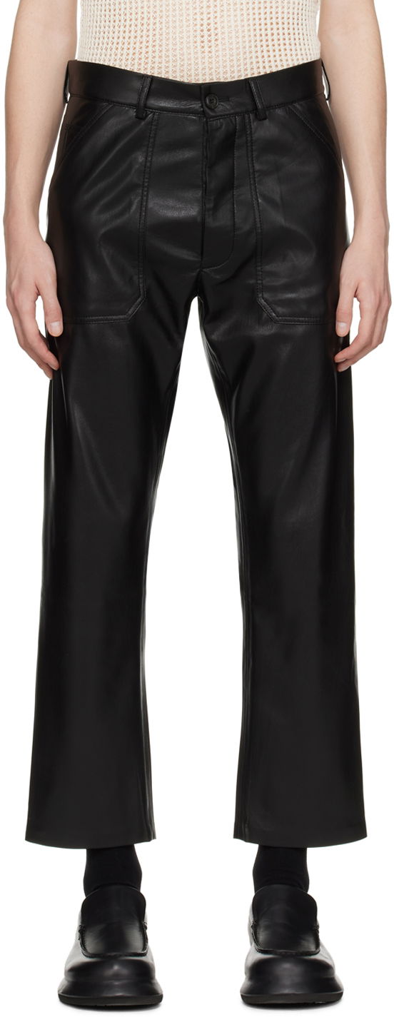 Штани карго Nanushka Vegan Leather Trousers чорний | NM22FWPA00599