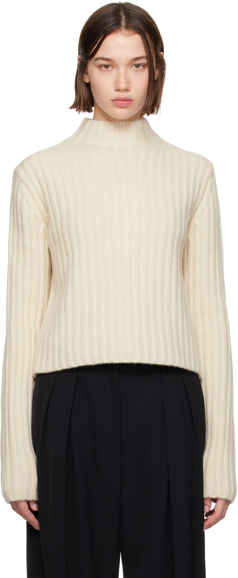 Cветр TOTEME TOTEME Chunky Rib Knit Sweater бежевий | 244-WRT0375-YA0004