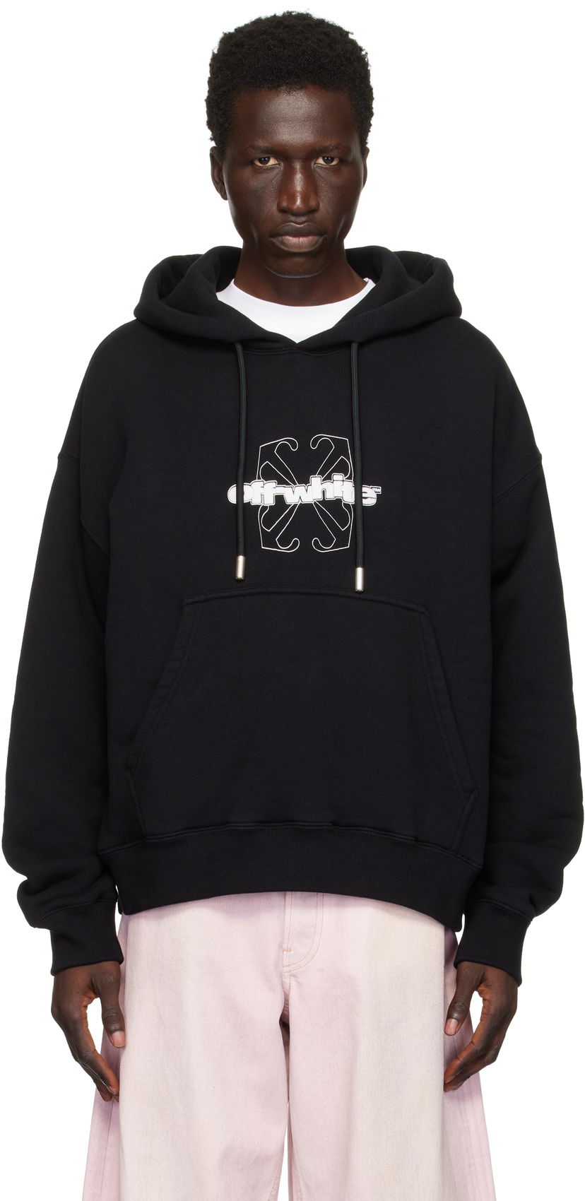 Світшоти Off-White Flock Arrow Skate Black Hoodie чорний | OMBB085F24FLE00M1001