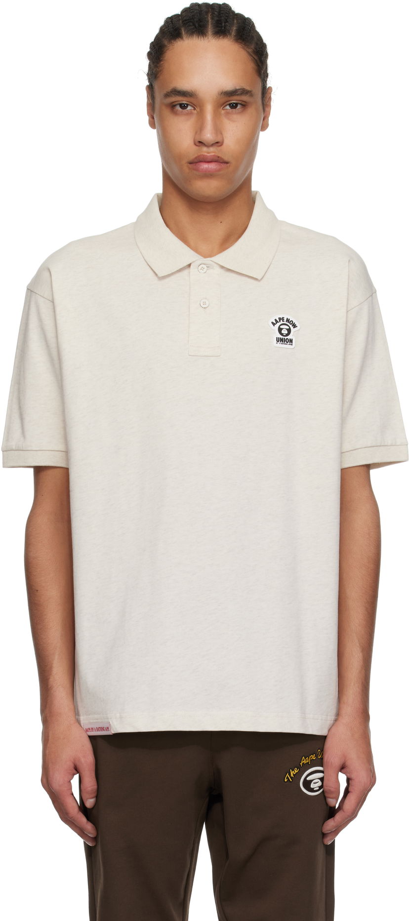 Сорочка поло AAPE by A Bathing Ape AAPE by A Bathing Ape Main Polo бежевий | AAPPOM1662XAOBG2