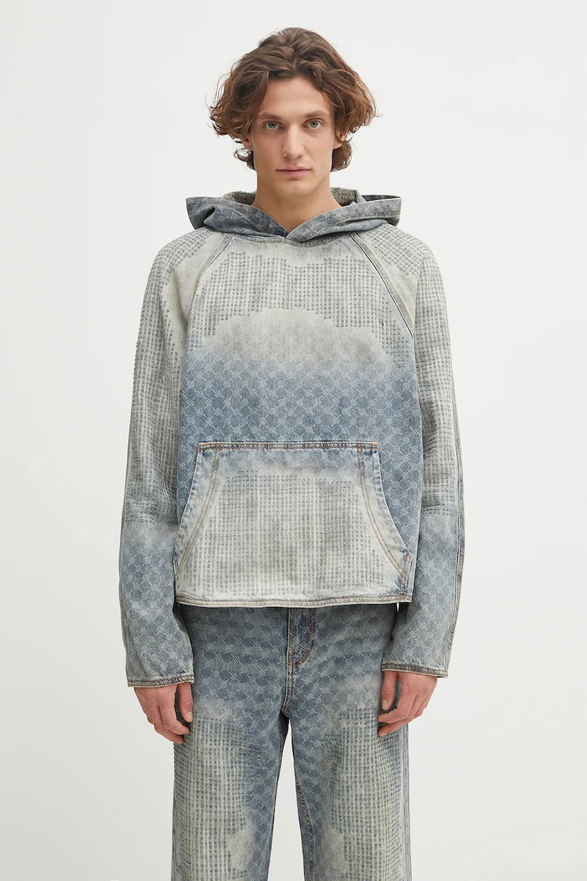 Світшоти DAILY PAPER Daily Paper Destroyed Denim Hoodie Синій | 2521025