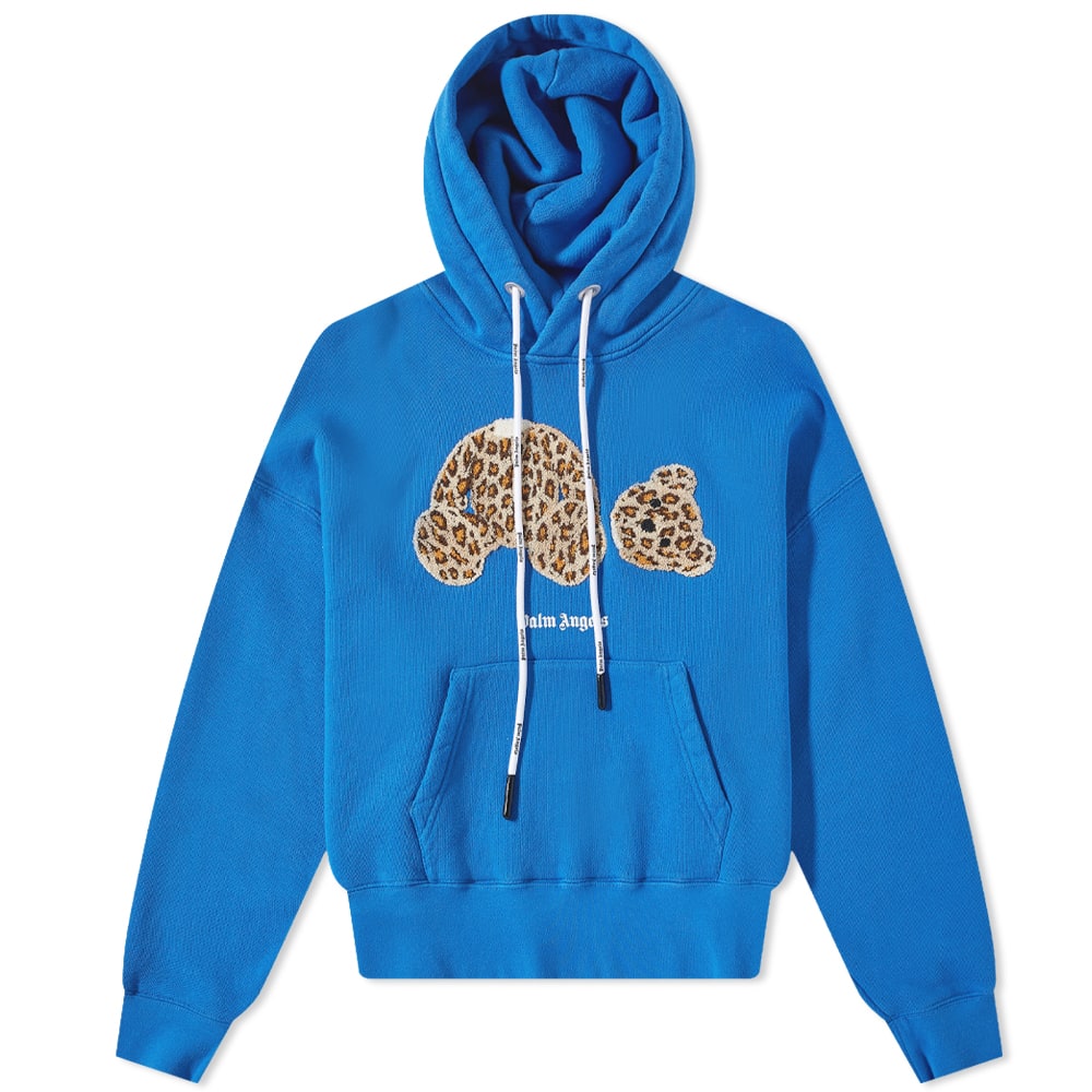 Світшоти Palm Angels Leopard Kill The Bear Popover Hoodie Синій | PMBB058S22FLE0084560, 0