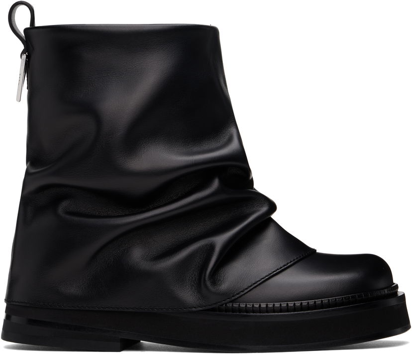 Одяг The Attico Attico Mini Robin Slouch Leather Boots чорний | 247WSH00832 LBT019AA