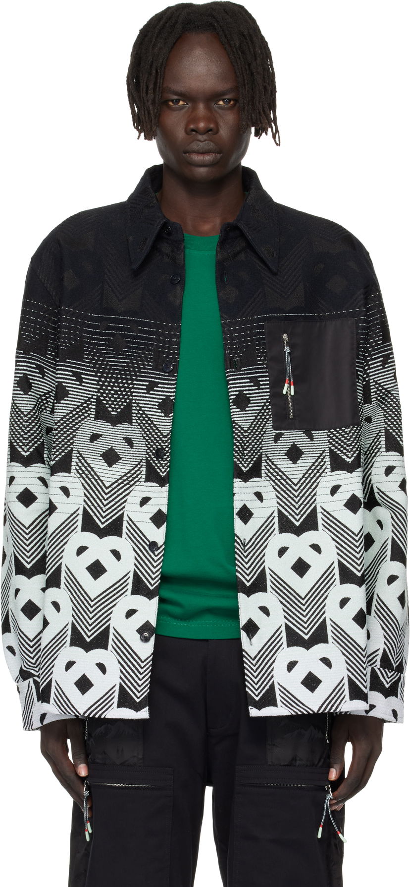 Куртка Casablanca Casablanca Gradient Monogram Shirt Jacket чорний | MPF25-JK-374-01