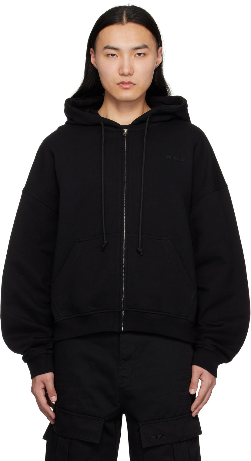 Світшоти We11done We11done Twin All Around Zip-Up Hoodie чорний | WD-TJ0-25-833-U-BK