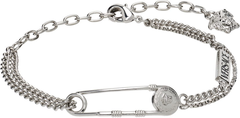 Браслет Versace Versace Silver-Tone Safety Pin Chain Bracelet Металік | 1020673_1A00620