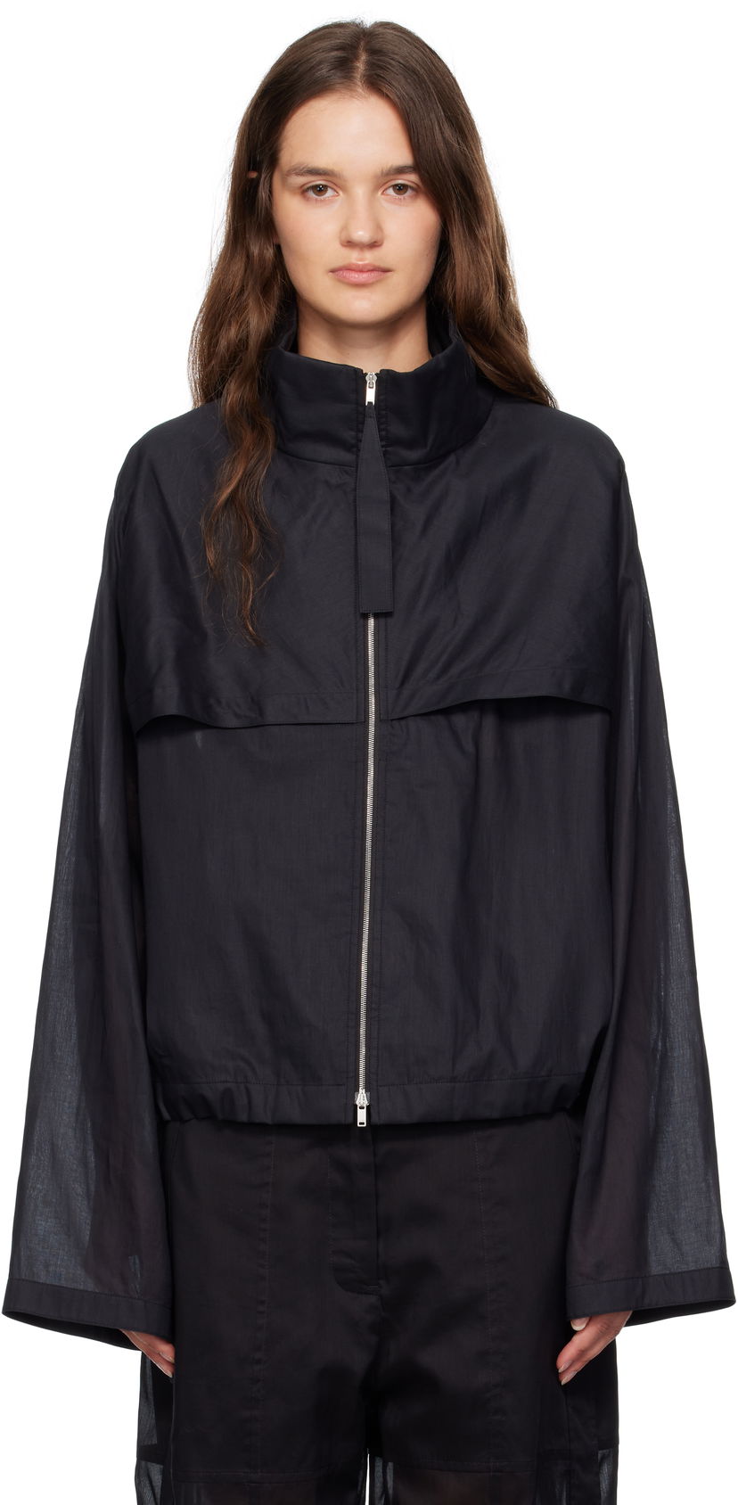 Куртка Jil Sander Jil Sander Cotton Muslin Zip Up Jacket чорний | J01SW0009_J45014