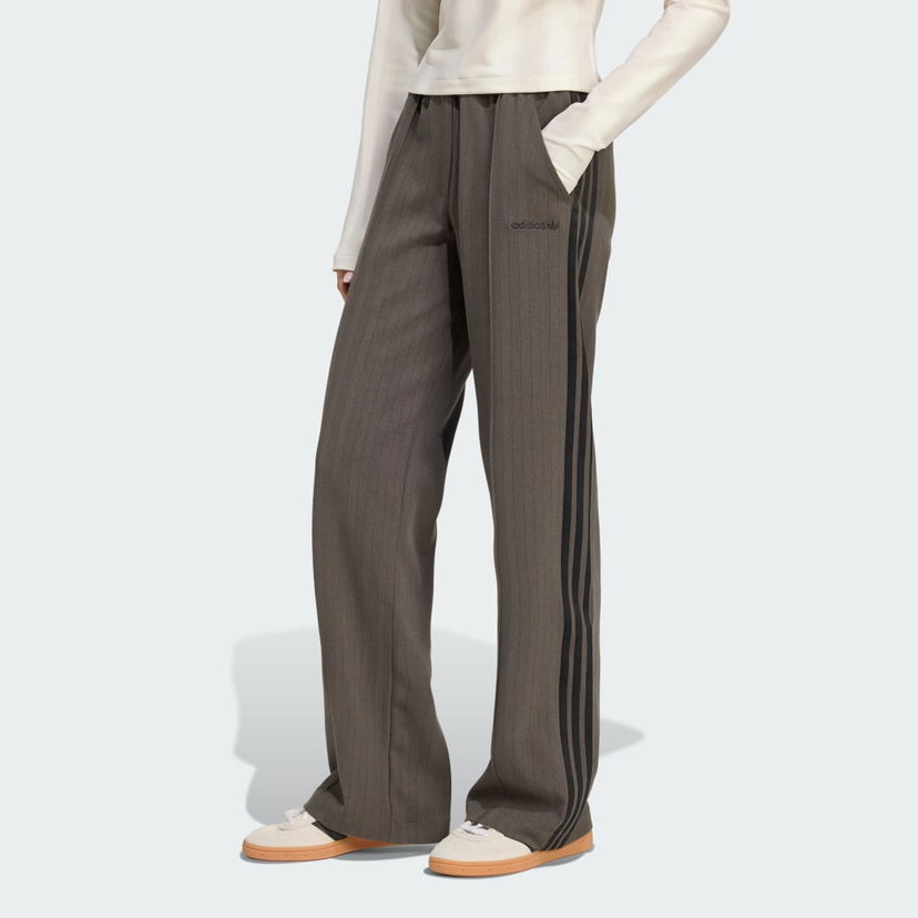 Штани adidas Performance Wide-Leg Pinstripe Pants Коричневий | JY3521
