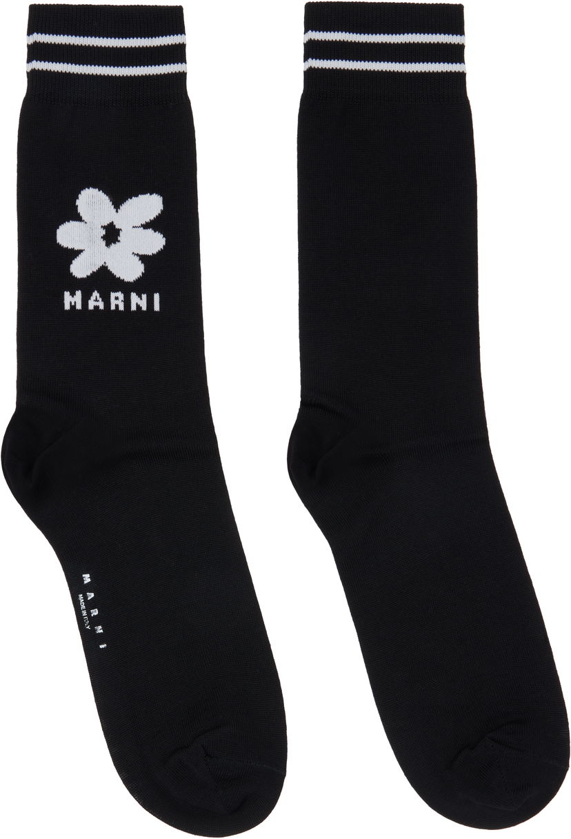 Шкарпетки Marni Jacquard Flower Socks чорний | SKZC0147Q0 UFC182