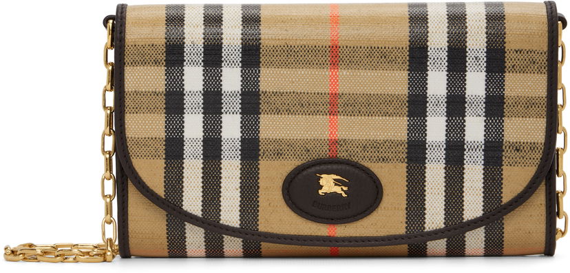 Гаманець Burberry Burberry Highlands Check and Leather Chain Wallet бежевий | 8112274